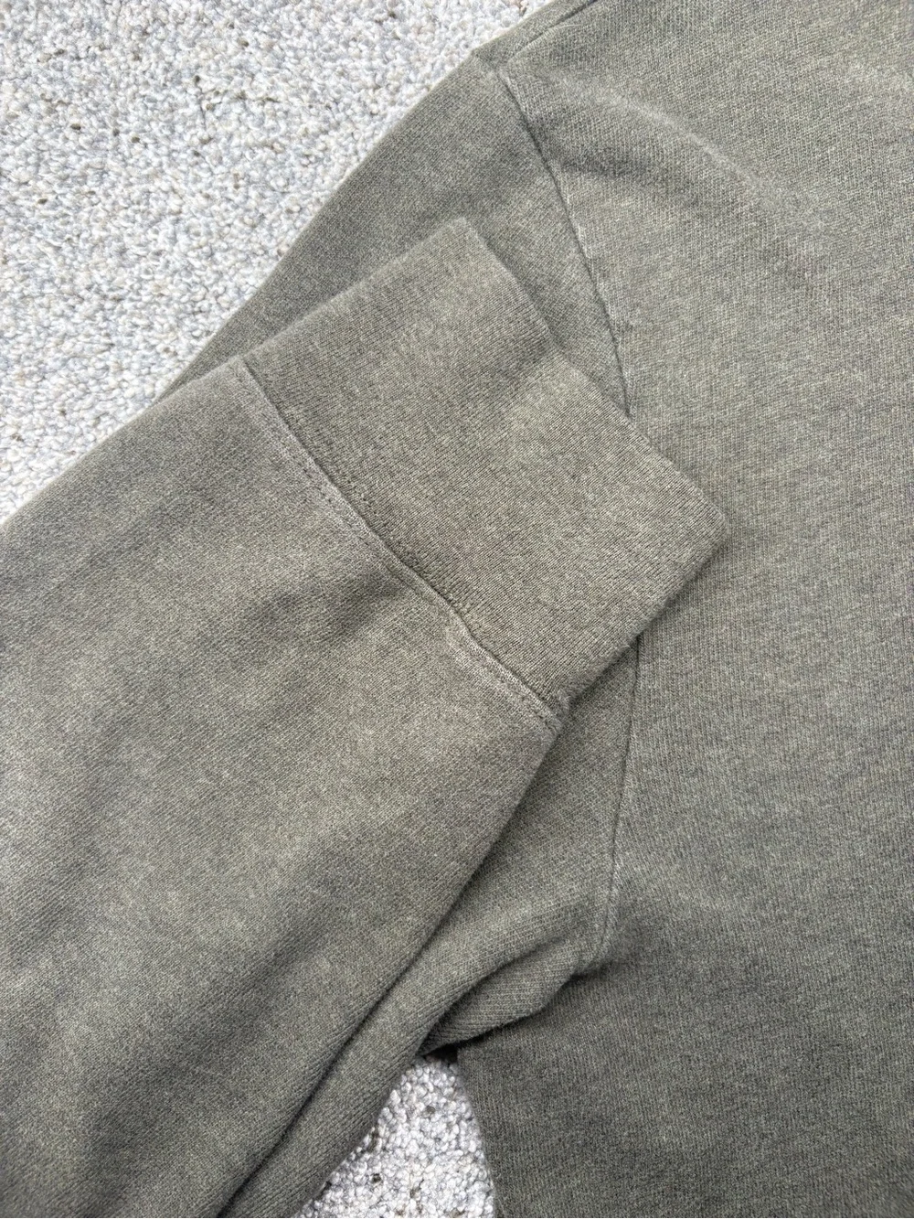 Vintage J. Crew Olive V-Neck Sweater with Navy trim Large